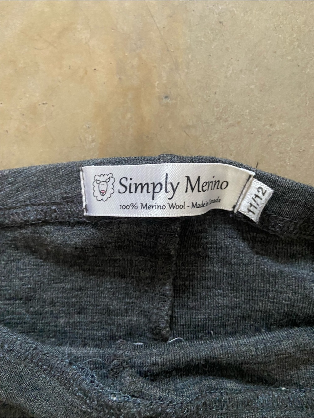 Simply Merino Charcoal Gray Merino Wool Kids leggings